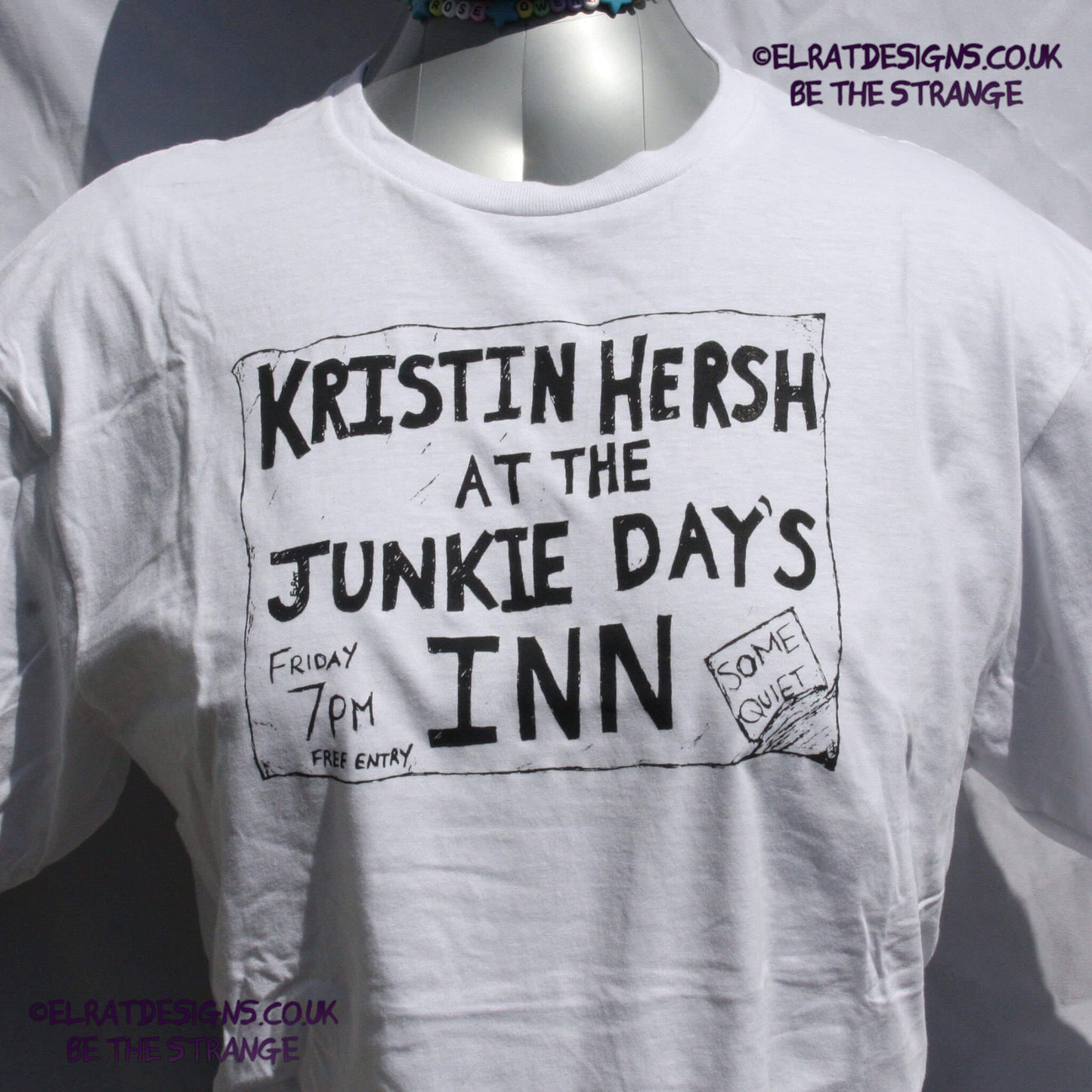 Kristin Hersh - Junkie Days Inn, old school flyer- Palmetto T-shirt, by ElRat designs - elratdesigns.co.uk
