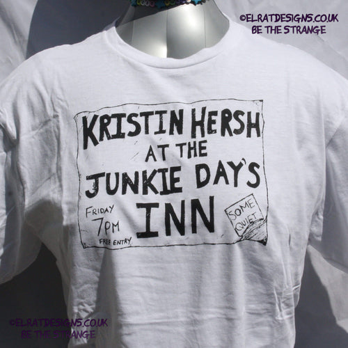 Kristin Hersh - Junkie Days Inn, old school flyer- Palmetto T-shirt, by ElRat designs - elratdesigns.co.uk