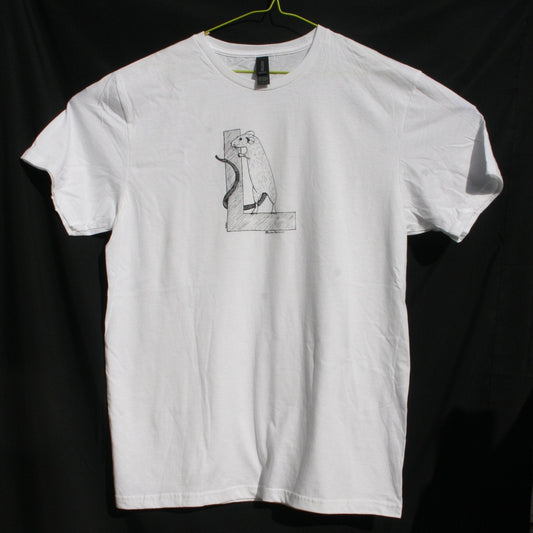 ElRat Logo tee - White T-Shirt with Black print - ElRatDesigns - T Shirt