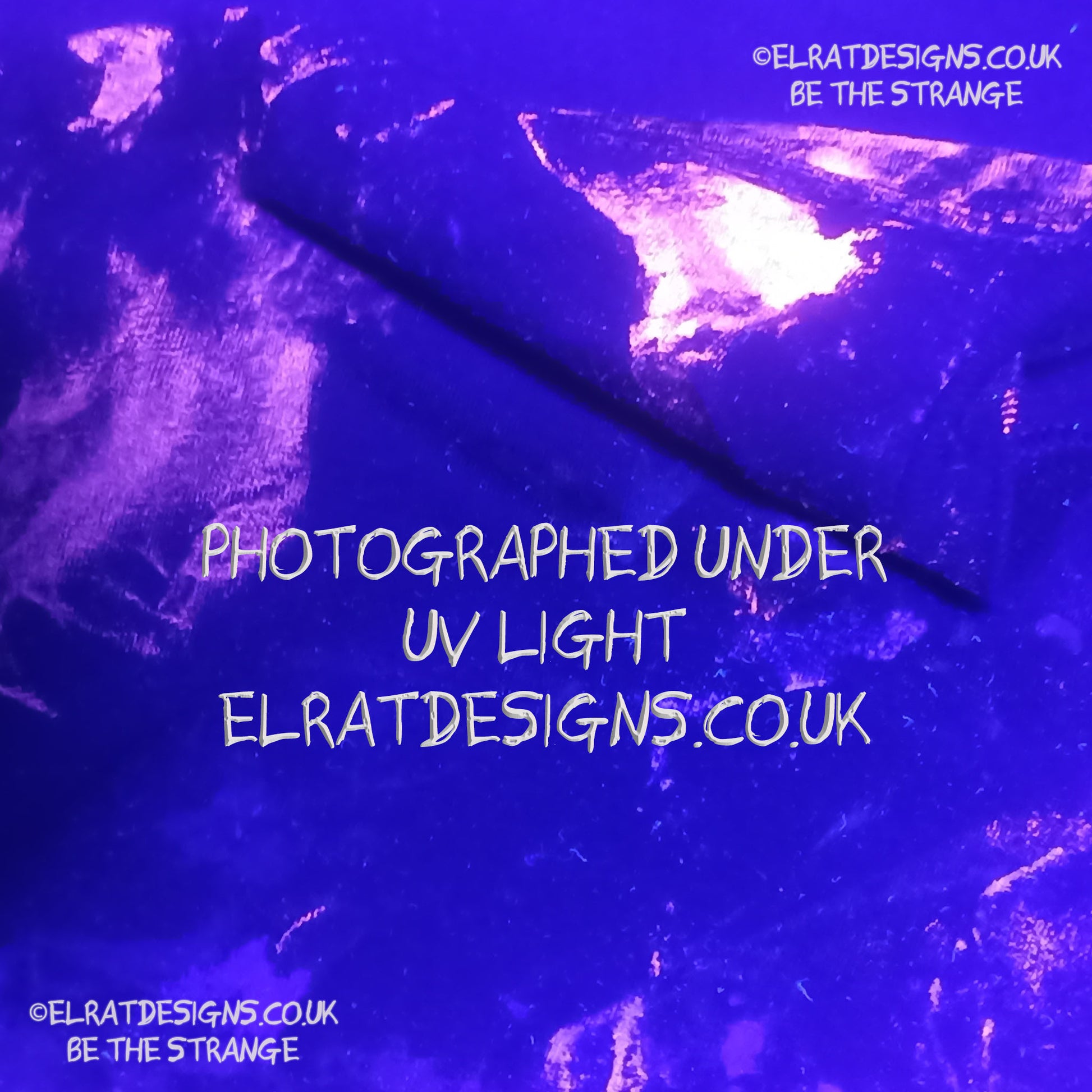 Messy Artist shirt from ElRat Designs - MA Bl L1 - One of a kind eco friendly art shirt. Made using waste ink. Black Shirt with Blue, Yellow and Fluorescent Orange, I think a bit of silver, likely some other colours. Please check the photos This is your shirt - UV Light - elratdesigns.co.uk