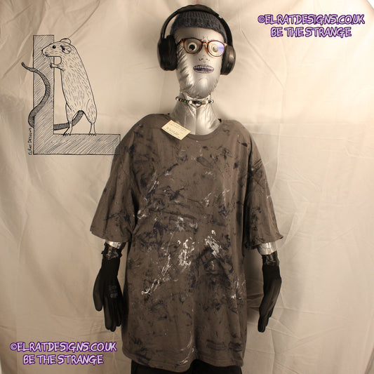 Messy Artist - One of a kind, Black T-Shirt. Hand inked by ElRat Designs. code MA-Ch-2XL1 - hero - Only at elratdesigns.co.uk