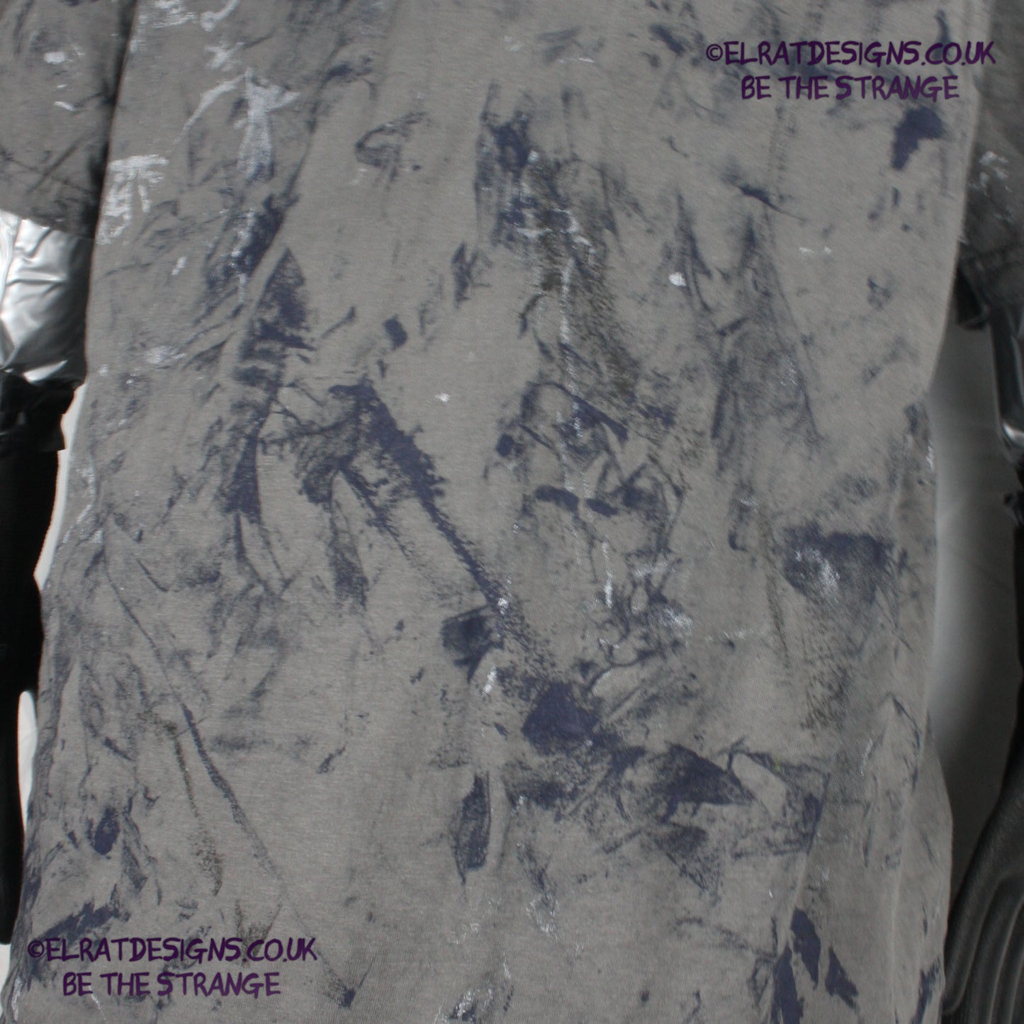 Messy Artist - One of a kind, Charcoal "Monochrome Edition" Hand inked T-Shirt by ElRat Designs. Eco Friendly, using what would have been waste ink, to create a beautifully unique T-Shirt. Only at elratdesigns.co.uk