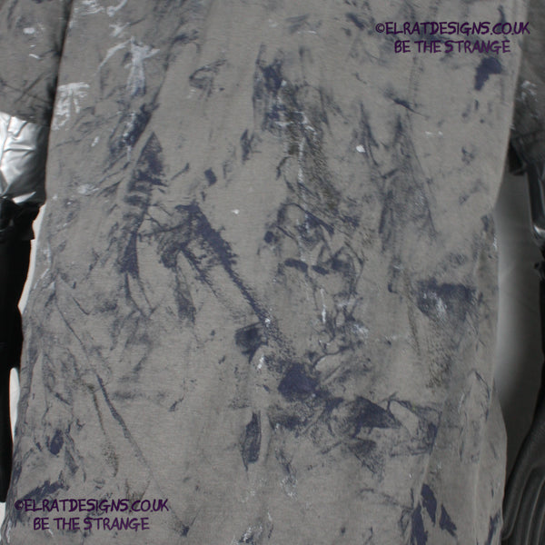 Messy Artist - One of a kind, Charcoal "Monochrome Edition" Hand inked T-Shirt by ElRat Designs. Eco Friendly, using what would have been waste ink, to create a beautifully unique T-Shirt. Only at elratdesigns.co.uk