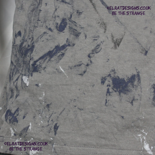 Messy Artist - One of a kind, Charcoal "Monochrome Edition" Hand inked T-Shirt by ElRat Designs. Eco Friendly, using what would have been waste ink, to create a beautifully unique T-Shirt. Only at elratdesigns.co.uk