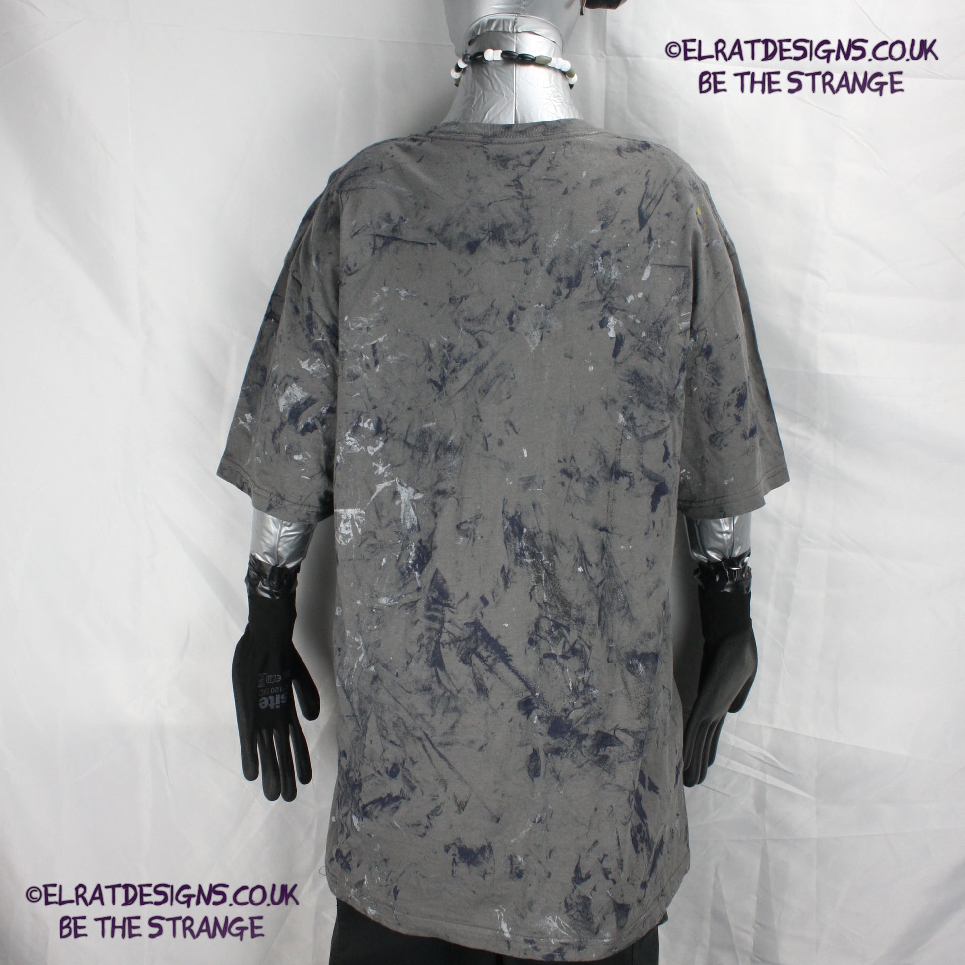 Messy Artist - One of a kind, Charcoal "Monochrome Edition" Hand inked T-Shirt by ElRat Designs. Eco Friendly, using what would have been waste ink, to create a beautifully unique T-Shirt. Only at elratdesigns.co.uk