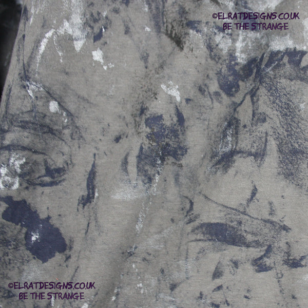 Messy Artist - One of a kind, Charcoal "Monochrome Edition" Hand inked T-Shirt by ElRat Designs. Eco Friendly, using what would have been waste ink, to create a beautifully unique T-Shirt. Only at elratdesigns.co.uk