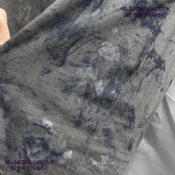 Messy Artist - One of a kind, Charcoal "Monochrome Edition" Hand inked T-Shirt by ElRat Designs. Eco Friendly, using what would have been waste ink, to create a beautifully unique T-Shirt. Only at elratdesigns.co.uk - hero - 