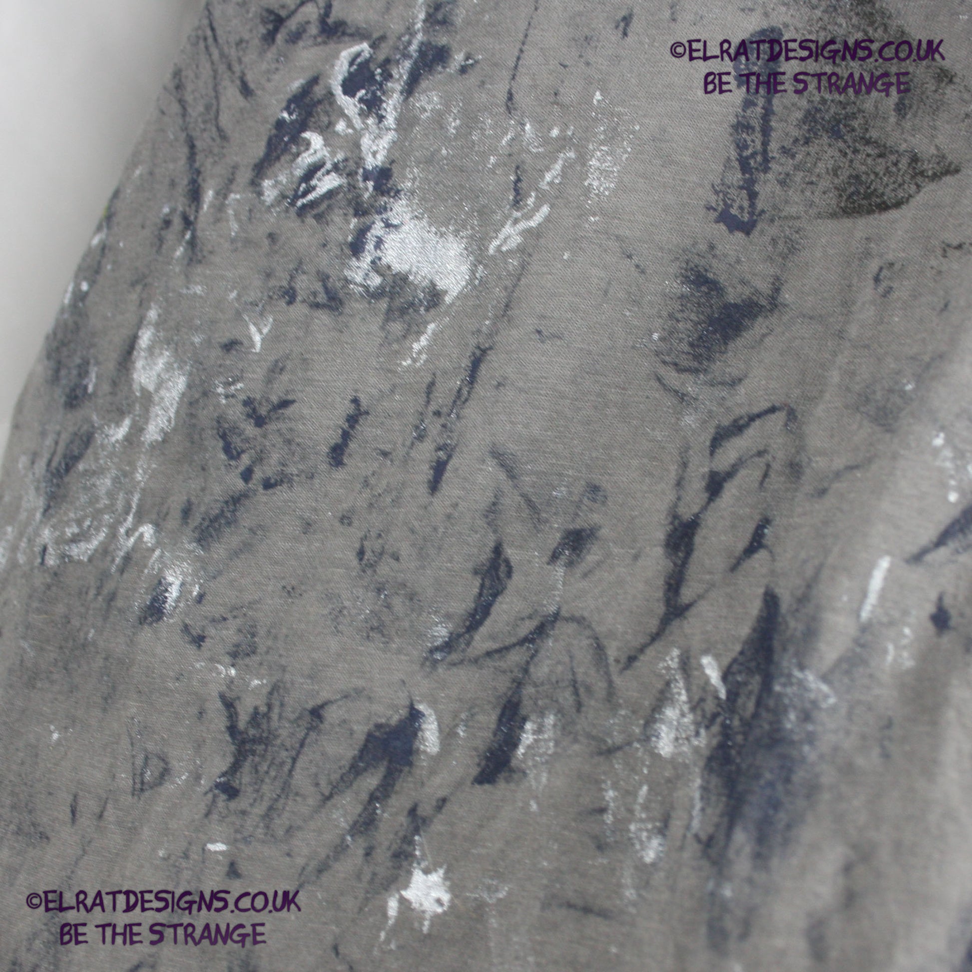 Messy Artist - One of a kind, Charcoal "Monochrome Edition" Hand inked T-Shirt by ElRat Designs. Eco Friendly, using what would have been waste ink, to create a beautifully unique T-Shirt. Only at elratdesigns.co.uk