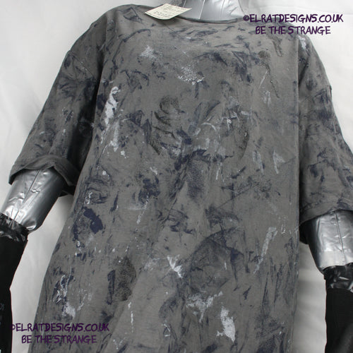 Messy Artist - One of a kind, Charcoal "Monochrome Edition" Hand inked T-Shirt by ElRat Designs. Eco Friendly, using what would have been waste ink, to create a beautifully unique T-Shirt. Only at elratdesigns.co.uk