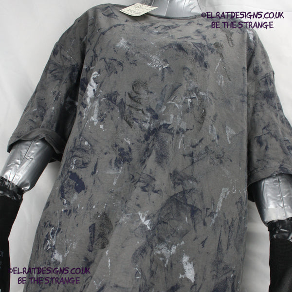 Messy Artist - One of a kind, Charcoal "Monochrome Edition" Hand inked T-Shirt by ElRat Designs. Eco Friendly, using what would have been waste ink, to create a beautifully unique T-Shirt. Only at elratdesigns.co.uk