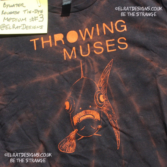 Throwing Muses 'Bywater' fish tee - Medium ONE OFF Reverse Tie-Dye (#3) ***MISPRINT*** - ElRatDesigns - T Shirt -elratdesigns.co.uk