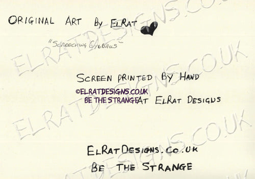 Hand drawn by ElRat, Screeching Eyeballs Original Art Print. eyes and mouths, Aphantasia artist. Only from ElRat Designs - elratdesigns.co.uk