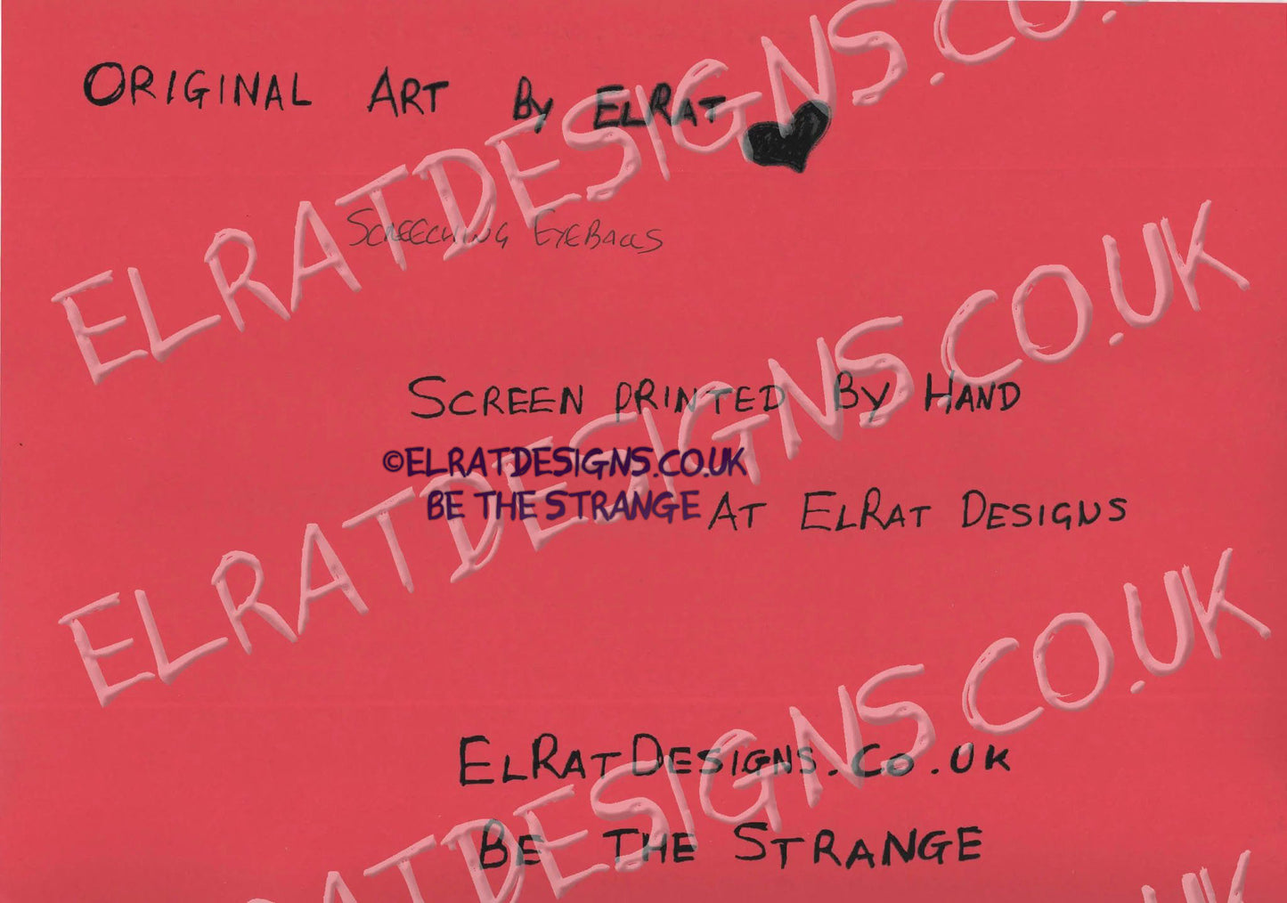 Hand drawn by ElRat, Screeching Eyeballs Original Art Print. eyes and mouths, Aphantasia artist. Only from ElRat Designs - elratdesigns.co.uk