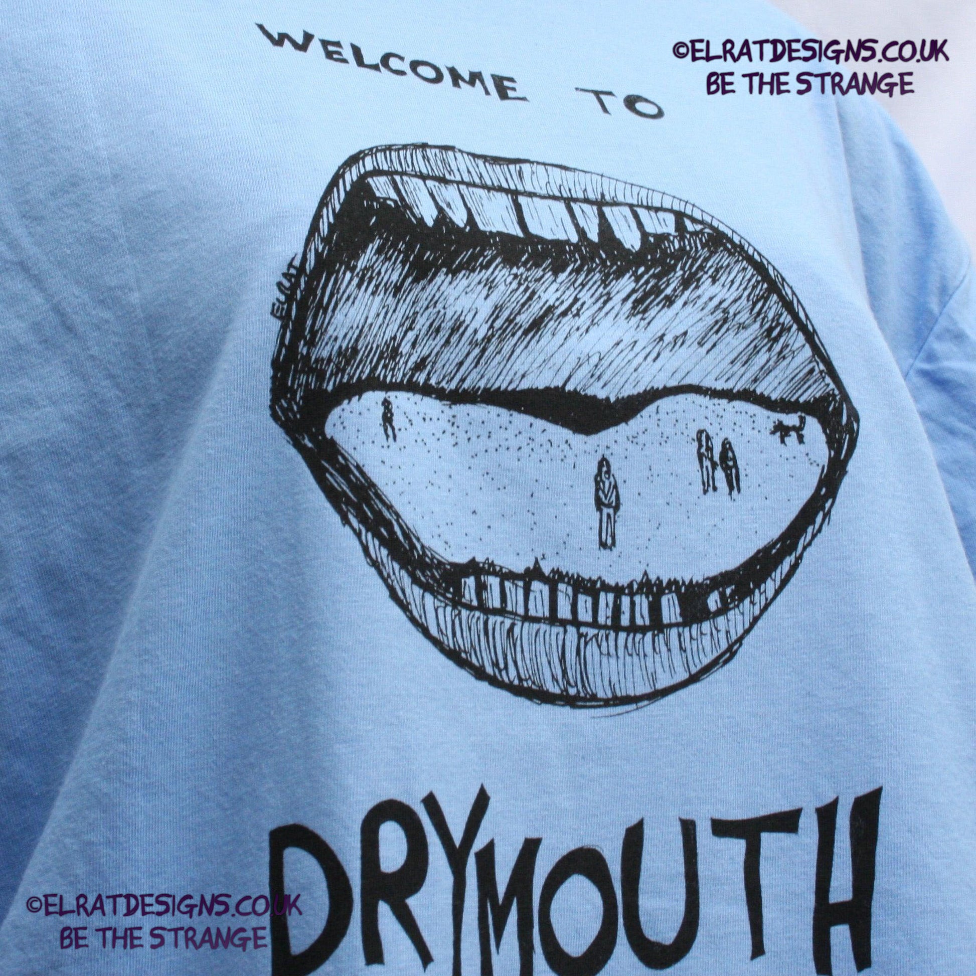 ElRat Designs Leonard the spiral alien, or sea monster design on a screen-printed t-shirt, Aphantasia drawing - elratdesigns.co.uk