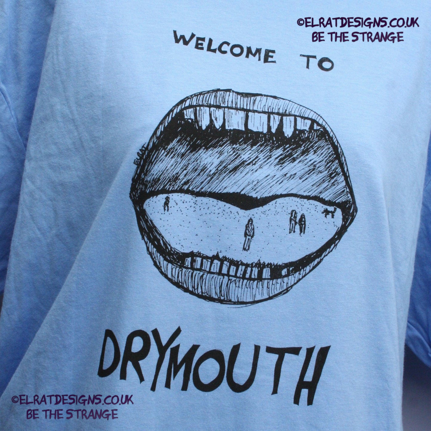 ElRat Designs Leonard the spiral alien, or sea monster design on a screen-printed t-shirt, Aphantasia drawing - elratdesigns.co.uk