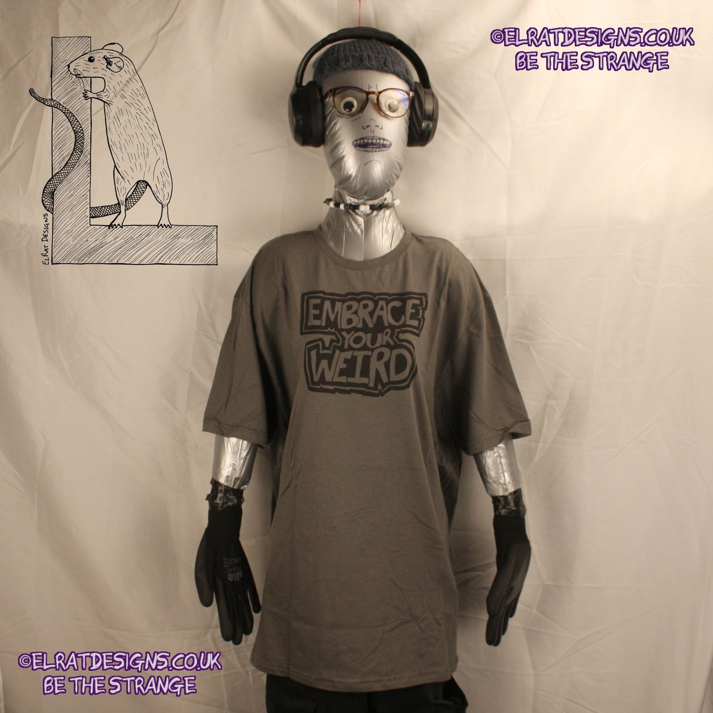 ElRat Original, Embrace Your Weird, comic book style lettering. Neurodivergent Pride. ElRat Designs - elratdesigns.co.uk