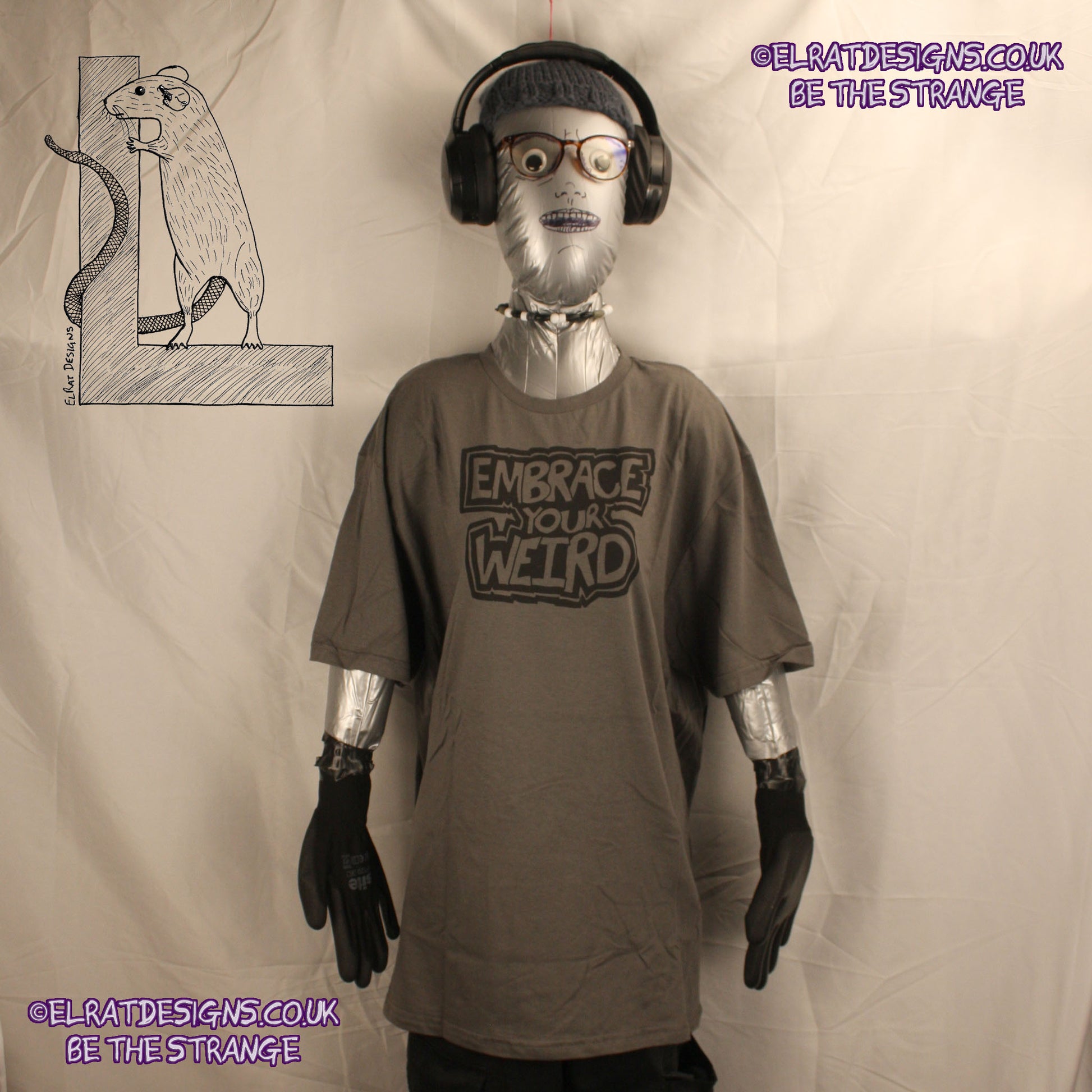 ElRat Original, Embrace Your Weird, comic book style lettering. Neurodivergent Pride. ElRat Designs - elratdesigns.co.uk