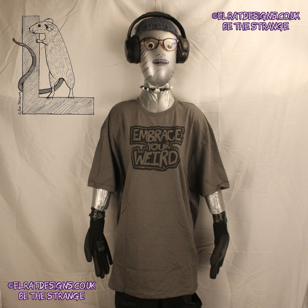 ElRat Original, Embrace Your Weird, comic book style lettering. Neurodivergent Pride. ElRat Designs - elratdesigns.co.uk