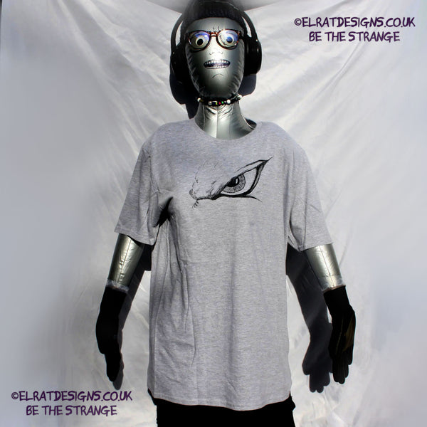 ElRat Designs Hand-drawn Kaiju eye design on a screen-printed t-shirt, inspired by Japanese monster movies - hero - elratdesigns.co.uk