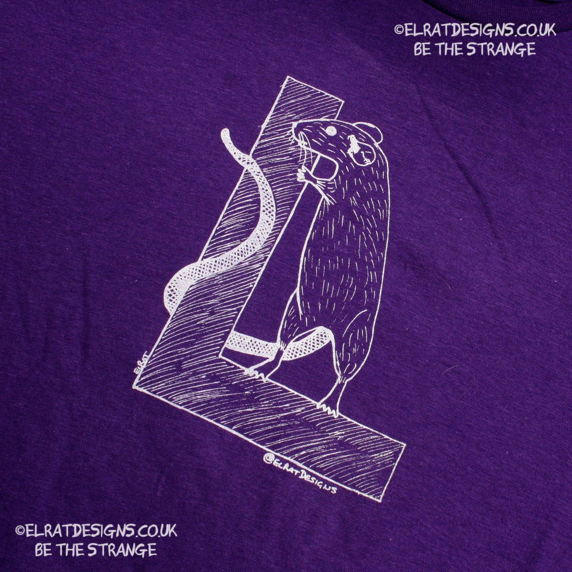 ElRat Designs original logo hand drawn Rat on a capital L, t-shirt - elratdesigns.co.uk