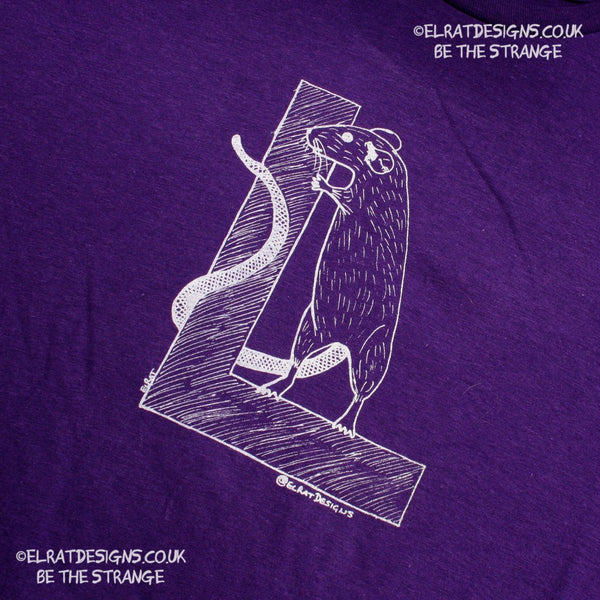 ElRat Designs original logo hand drawn Rat on a capital L, t-shirt - hero - elratdesigns.co.uk