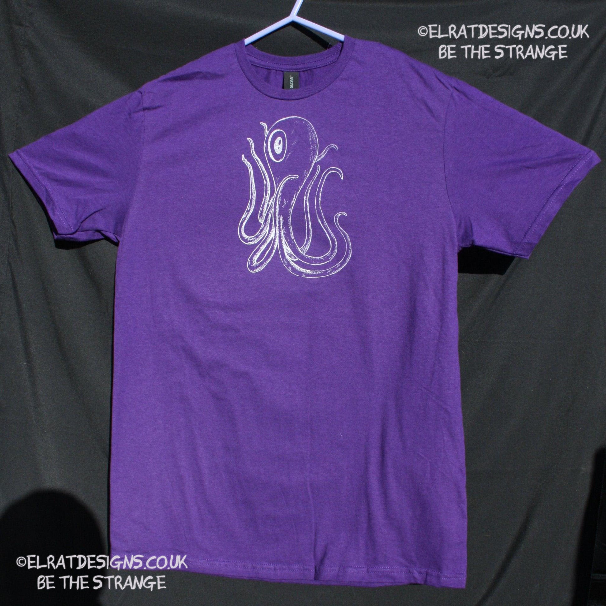 ElRat Designs hand-drawn Octoclops design, B-Movie inspiredl! hand puled screen print with eco friendly water based ink. elratdesigns.co.uk