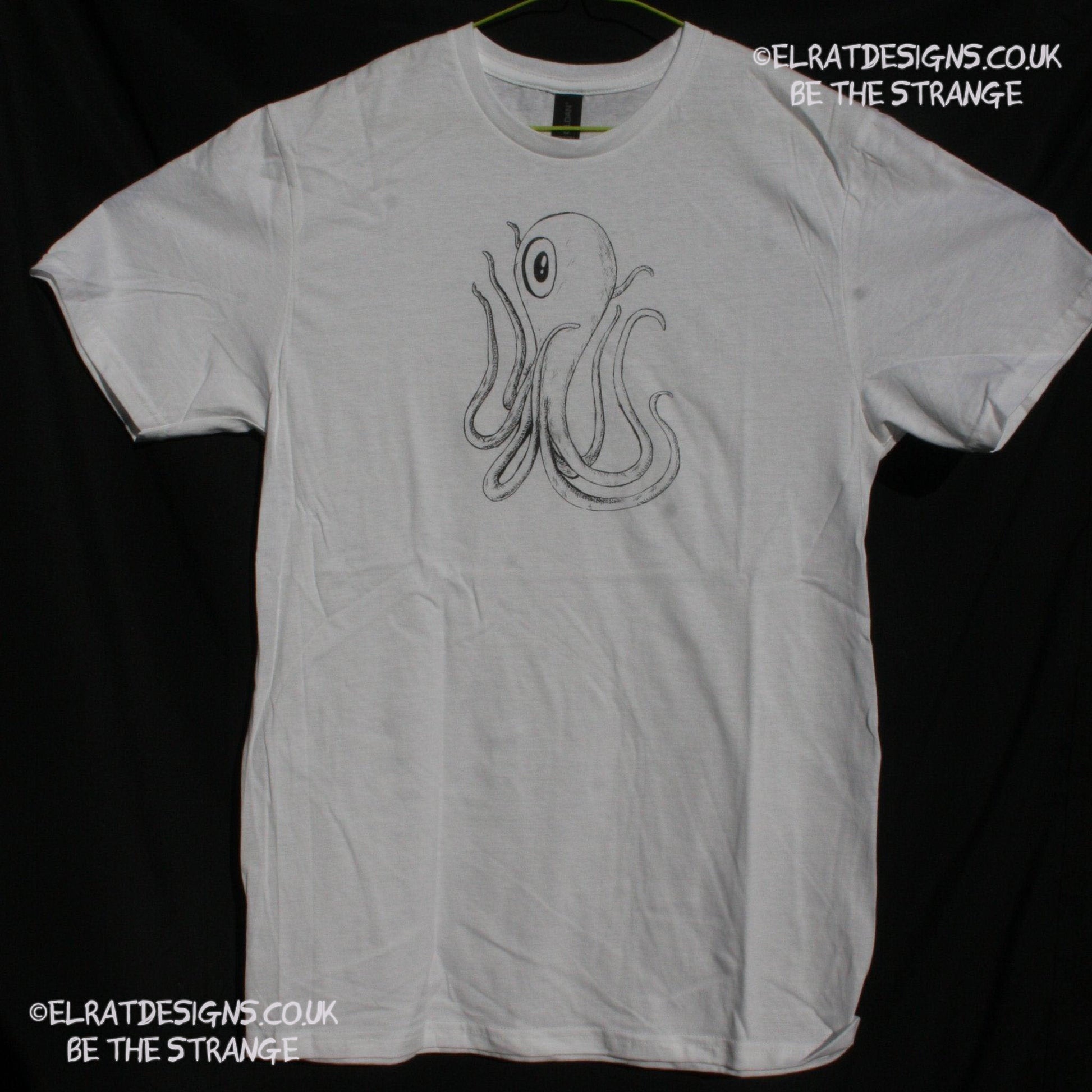 ElRat Designs hand-drawn Octoclops design, B-Movie inspiredl! hand puled screen print with eco friendly water based ink. elratdesigns.co.uk