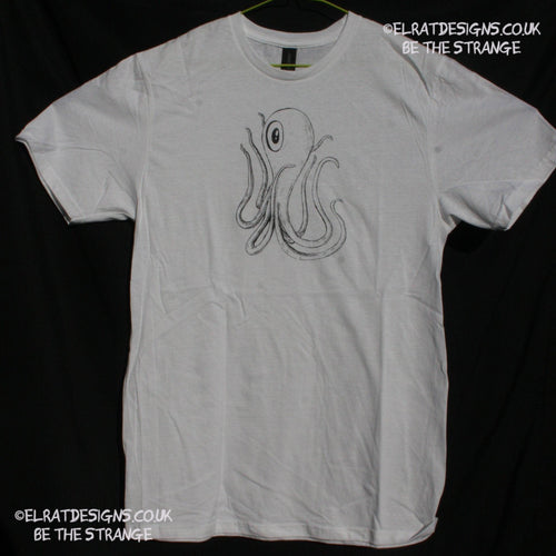 ElRat Designs hand-drawn Octoclops design, B-Movie inspiredl! hand puled screen print with eco friendly water based ink. elratdesigns.co.uk