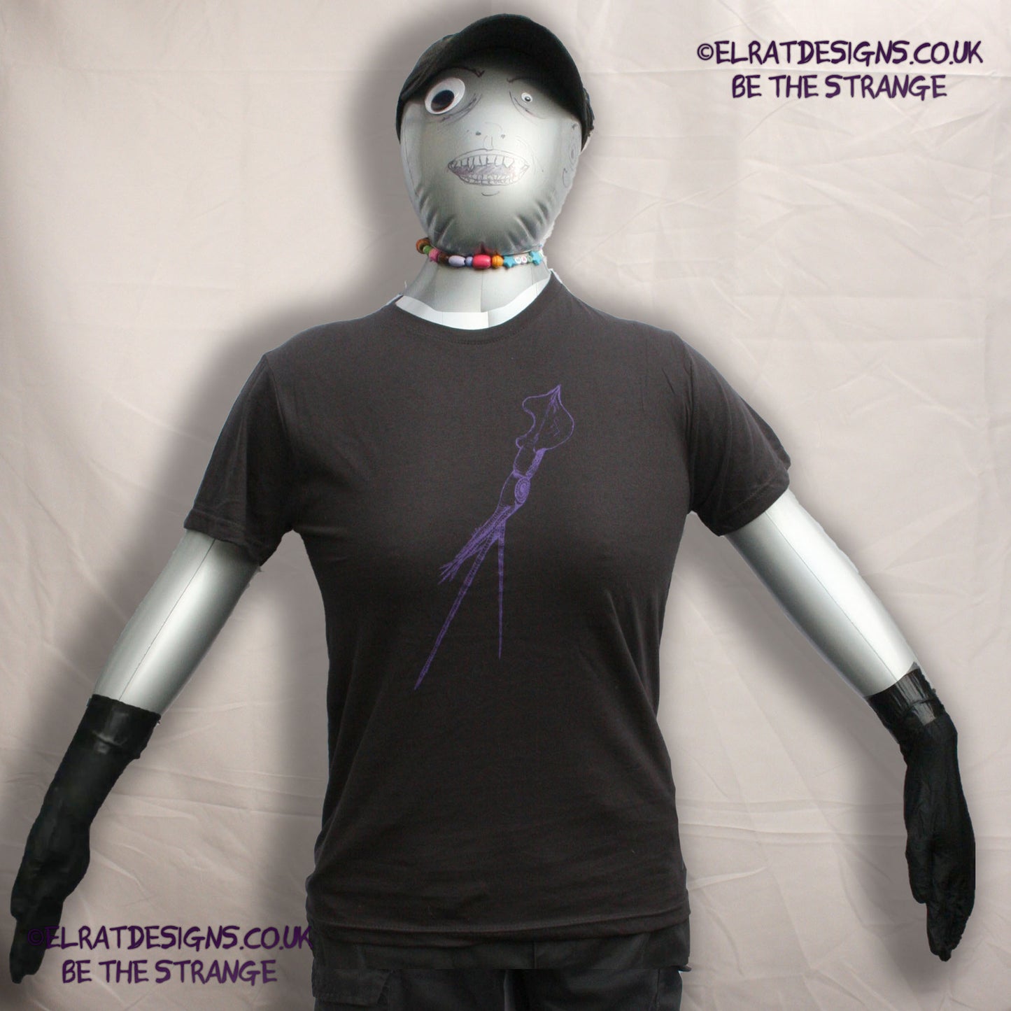 ElRat Designs hand-drawn whiplash squid design, cephalopods are cool! hand pulled screen print with eco friendly water based ink. elratdesigns.co.uk