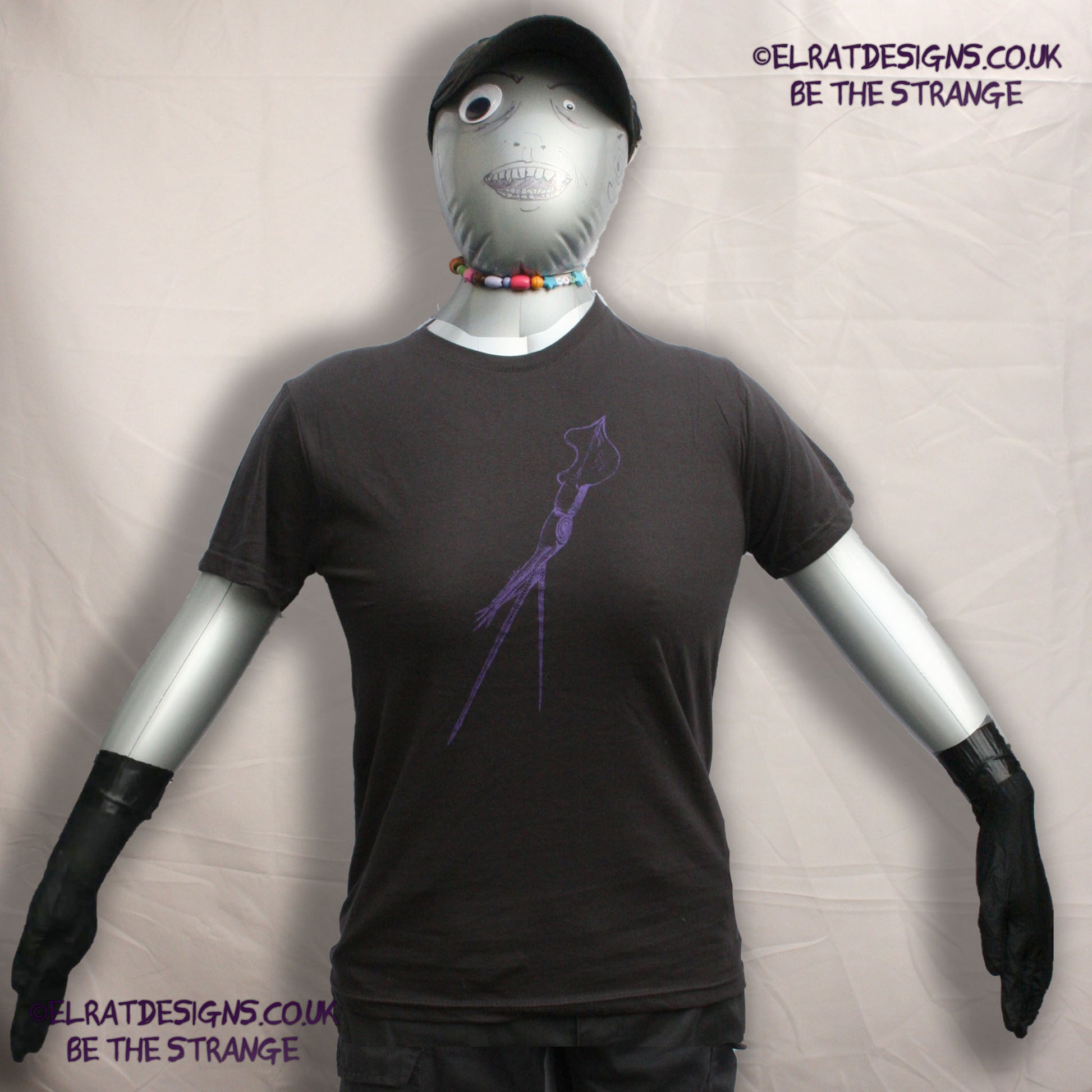 ElRat Designs hand-drawn whiplash squid design, cephalopods are cool! hand pulled screen print with eco friendly water based ink. elratdesigns.co.uk