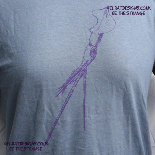 ElRat Designs hand-drawn whiplash squid design, cephalopods are cool! hand pulled screen print with eco friendly water based ink. elratdesigns.co.uk