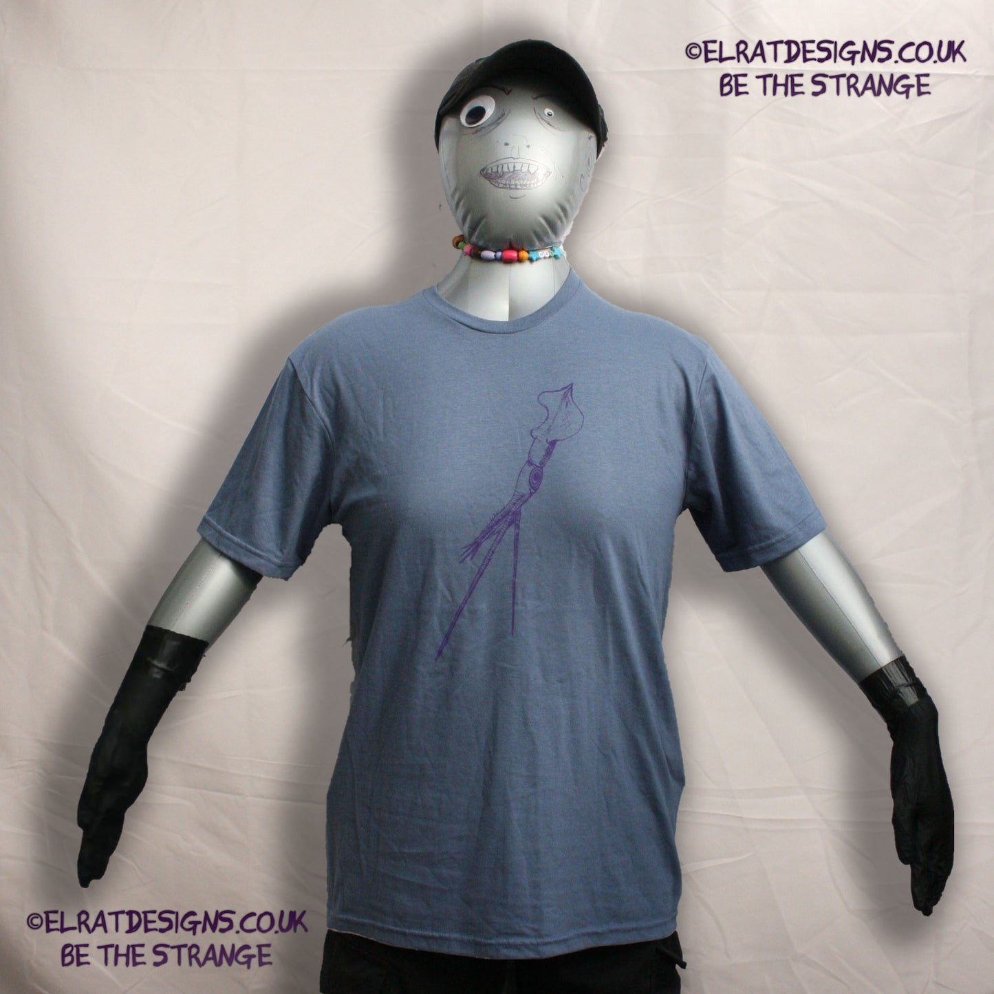 ElRat Designs hand-drawn whiplash squid design, cephalopods are cool! hand pulled screen print with eco friendly water based ink. elratdesigns.co.uk