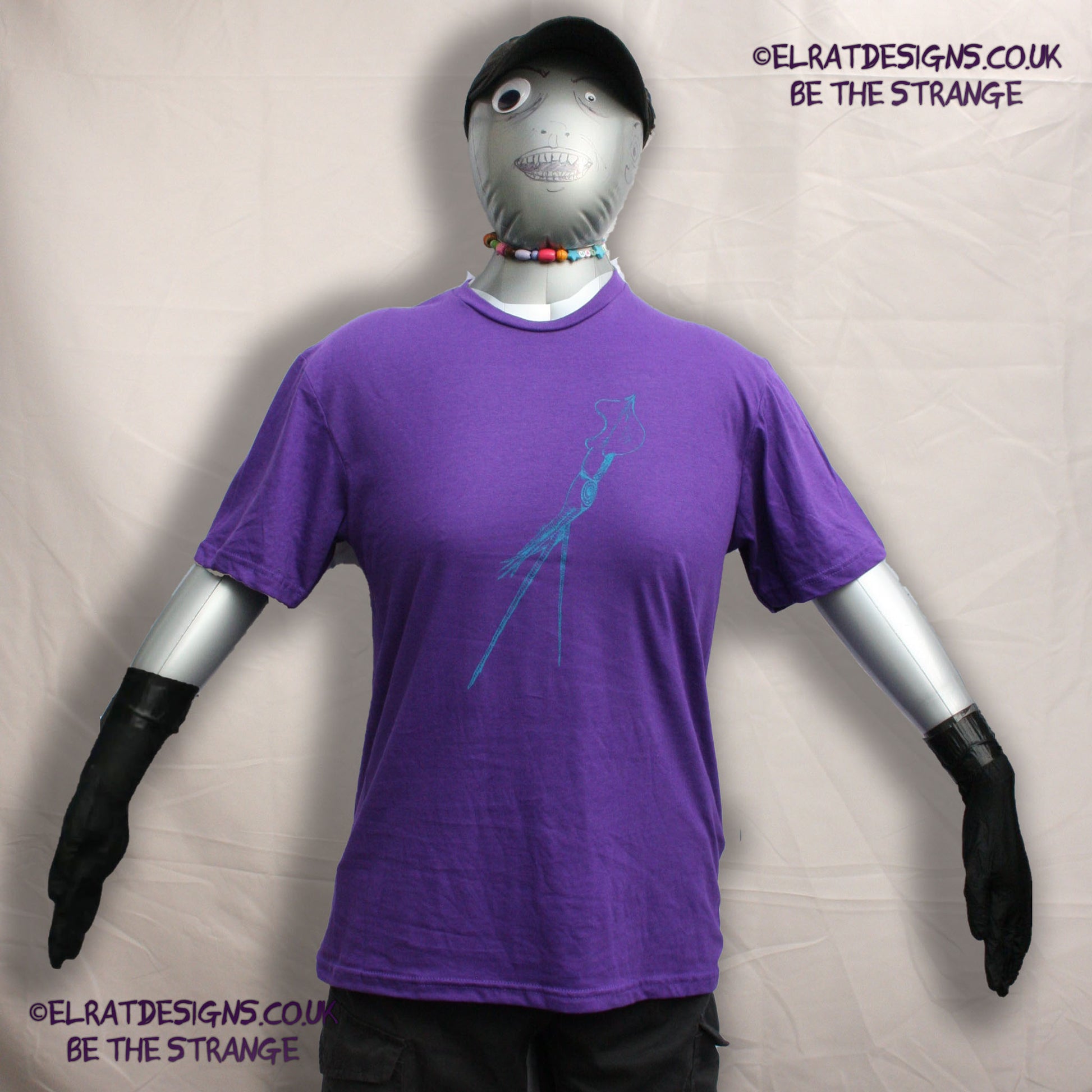 ElRat Designs hand-drawn whiplash squid design, cephalopods are cool! hand pulled screen print with eco friendly water based ink. elratdesigns.co.uk