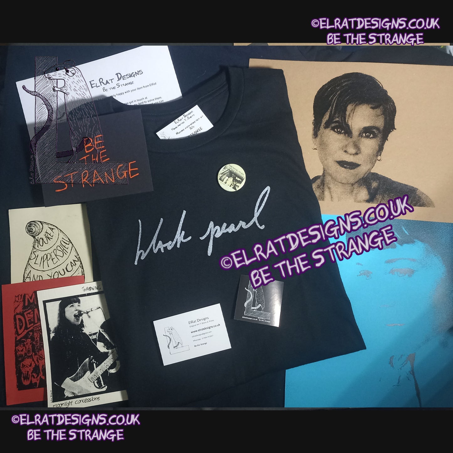 ElRat Package of Light. 50 Foot Wave, Black Pearl, handwritten by Kristin Hersh,  written exclusively for ElRat designs - hero - elratdesigns.co.uk