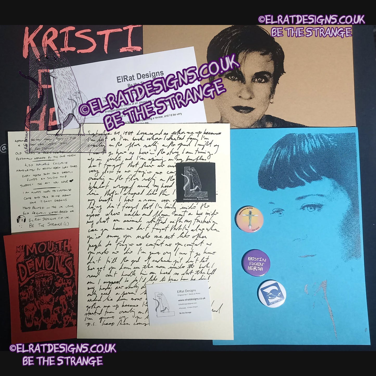 ElRat Package of Light. Kristin Hersh "The Letter" complete song lyrics Handwritten by Kristin Hersh, especially for ElRat Designs to bring you this beautiful print. Hand Printed using Archival ink on 300gsm card. Only from ElRat Designs - hero - elratdesigns.co.uk