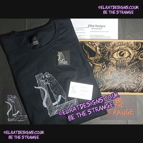 ElRat package of light, ElRat Designs original logo hand drawn Rat on a capital L, t-shirt - hero - elratdesigns.co.uk