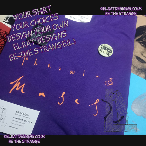 ElRat package of light Throwing Muses, Chains Changed, Classic Logo T-Shirt. custom colours available. Every Hersh Shirt Supports Kristin Hersh Studio Time ElRat Designs - hero - elratdesigns.co.uk