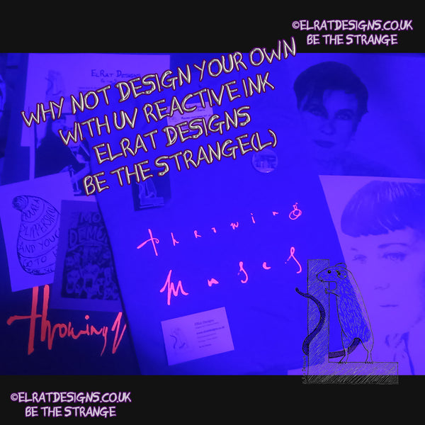 ElRat package of light Throwing Muses, Chains Changed, Classic Logo T-Shirt. custom UV print. Every Hersh Shirt Supports Kristin Hersh Studio Time ElRat Designs - hero - elratdesigns.co.uk