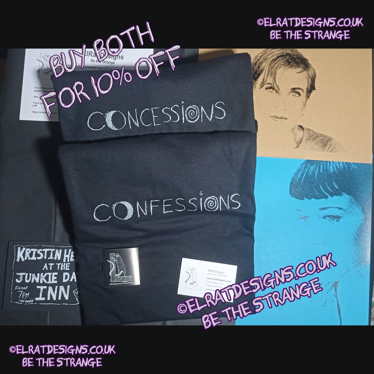 ElRat package of light. Throwing Muses, Moonlight Confessions/Concessions, ElRat Original, Kristin Hersh opinionated on this design, Buy with concessions for 10% off. hand printed by ElRat Designs - hero - elratdesigns.co.uk