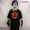 Rorschach Black Cotton T-Shirt with Orange Ink Blot - XL #1 (RB O XL1) patchy Ink | ElRat Designs