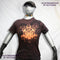 Rorschach Black Reverse Tie Dye Cotton T-Shirt with Fluorescent Orange Ink Blot - S #1 (RB RTD Flo S1) | ElRat Designs