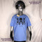 Rorschach Carolina Blue Cotton T-Shirt with Black Ink Blot - Medium #1 (RCaB B M1) | ElRat Designs