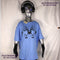 Rorschach Carolina Blue Cotton T-Shirt with Black Ink Blot - XL #1 (RCaB B XL1) | ElRat Designs