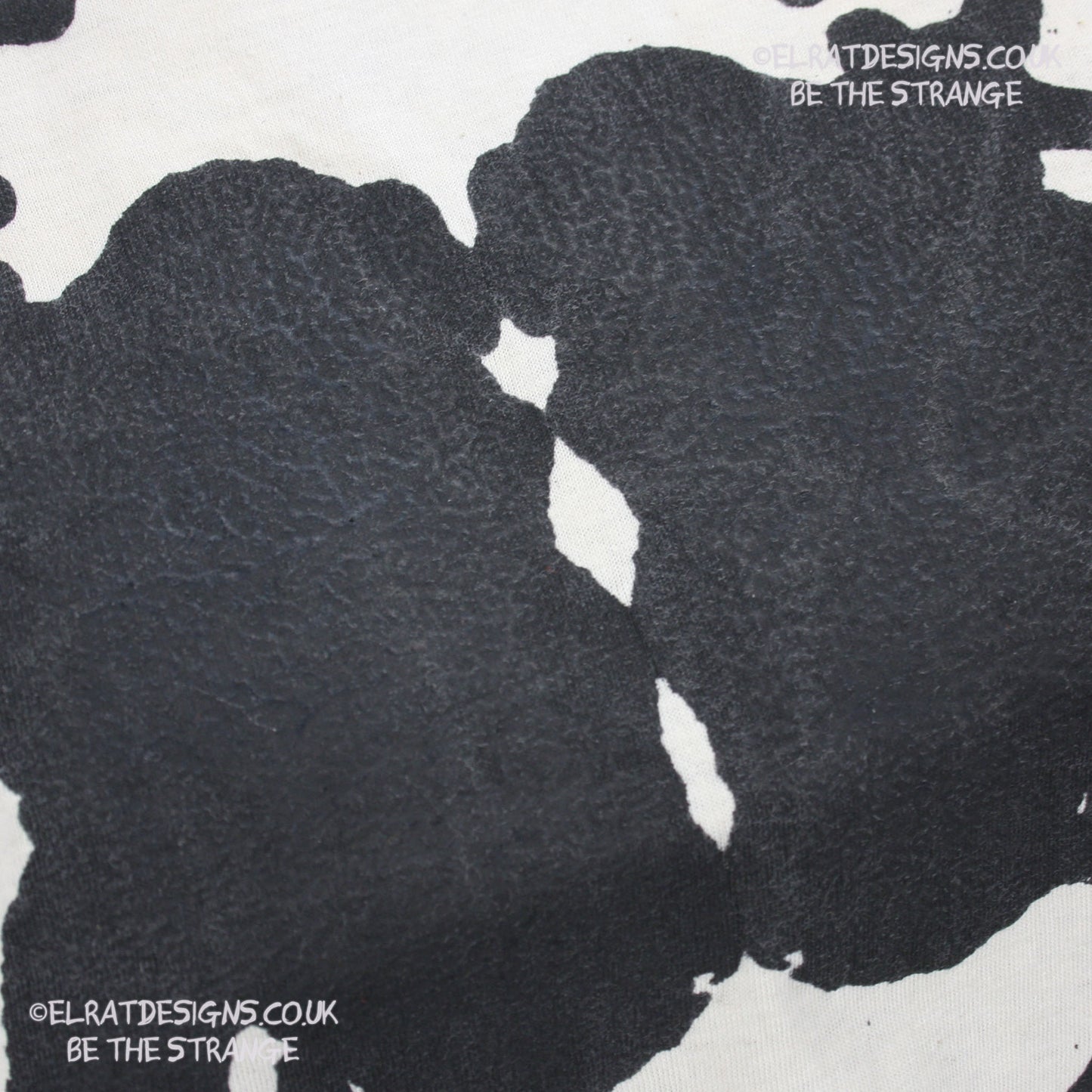 Rorschach, Natural cotton T-Shirt with Black ink blot - Large #1 (RN B L1) - ElRat Designs - elratdesigns.co.uk