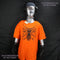 Rorschach Orange Cotton T-Shirt with Black Ink Blot - Large #2 (RO B L2) | ElRat Designs
