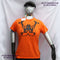 Rorschach Orange Cotton T-Shirt with Black Ink Blot - Medium #2 (RO B M2) | ElRat Designs