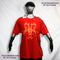 Rorschach Red Cotton T-Shirt with Fluorescent Orange Ink Blot - 3XL #1 (RR FlO 3XL1) | ElRat Designs