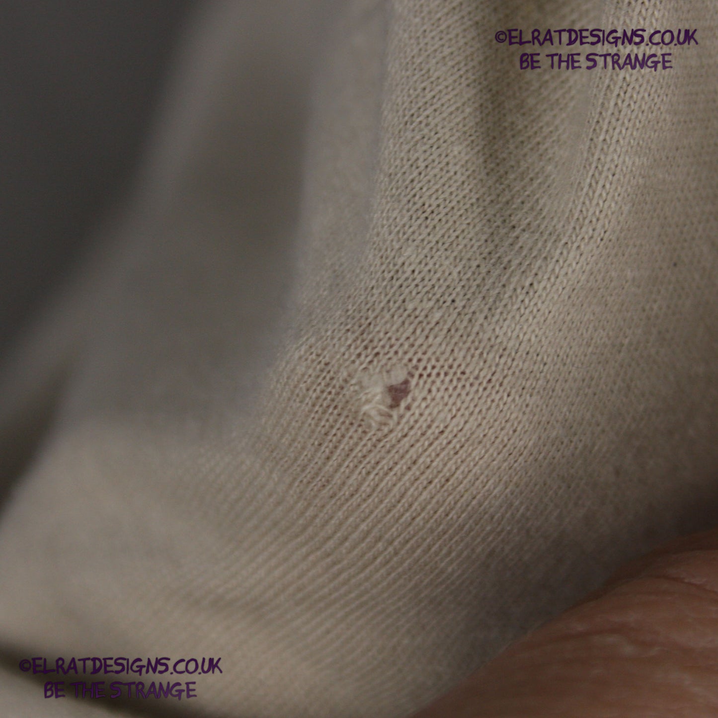 Rorschach, Sand cotton T-Shirt with Black ink blot - Xtra Large #1 (RS B XL1S) - SECONDS - ElRat Designs - elratdesigns.co.uk