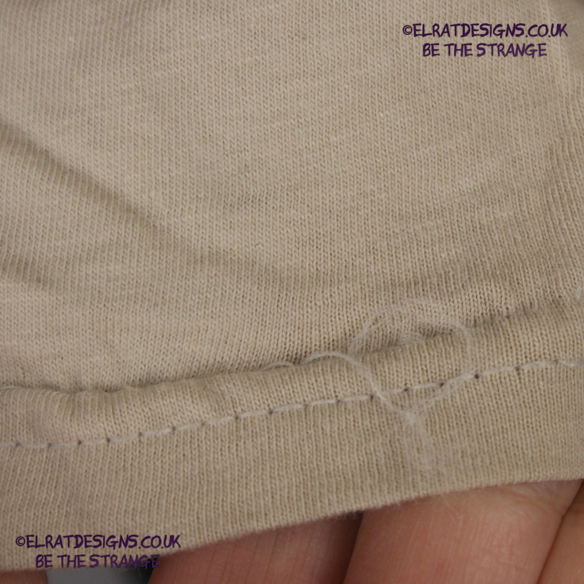 Rorschach, Sand cotton T-Shirt with Black ink blot - Xtra Large #1 (RS B XL1S) - SECONDS - ElRat Designs - elratdesigns.co.uk