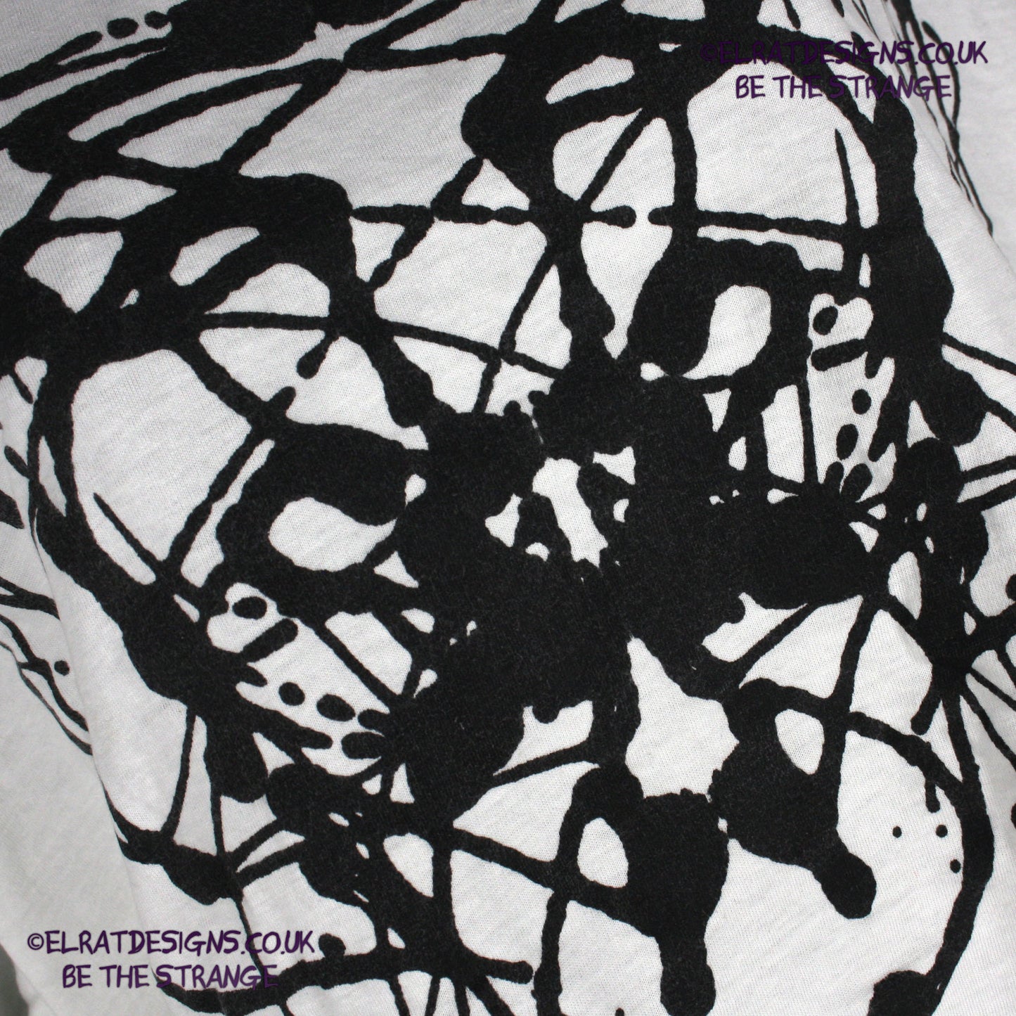 Rorschach, White cotton T-Shirt with Black ink blot - 2X Large #1 (RW B 2XL1) - ElRat Designs - elratdesigns.co.uk